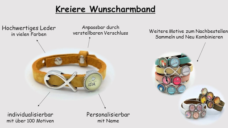 Personalisiertes Lederarmband Kommunion Fisch Name Konfirmation Taufe Erstkommunion Firmung Bild 2