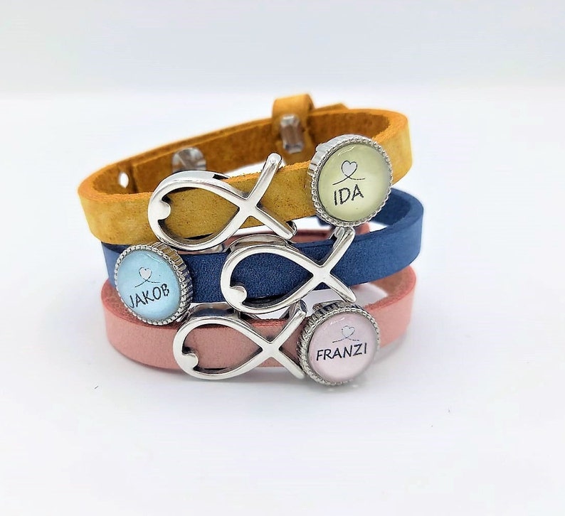 Milchzahn Geschenk von der Zahnfee Personalisiertes Geschenk Lederarmband mit Schiebeperlen zum Austauschen Erweitern und Sammeln Bild 7