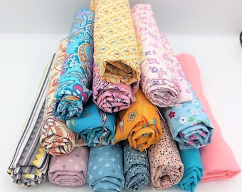 Cotton fabric surprise fabric package flowers mandala pattern children's motifs leftover package width 70 or 140 cm cotton fabric package