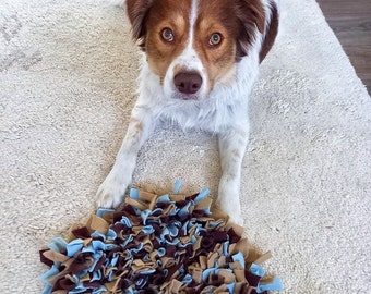 XXL Hundespielzeug Schnüffelteppich Hund braun beige hellblau freie Farbwahl
