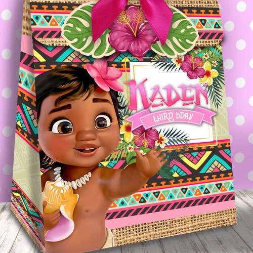Baby Moana Personalized Digital Printable Favor Box Baby Etsy