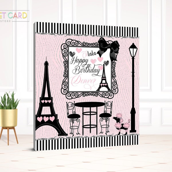 Paris Eiffel Tower Backdrop, Eiffel Tower Paris backdrop, Eiffel tower paris banner, Eiffel Tower French poodle background, Paris Party