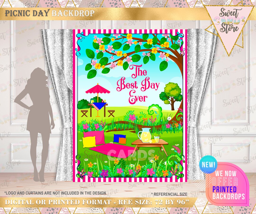 Picnic Backdrop Picnic Day Backdrop Picnic Birthday Party Etsy