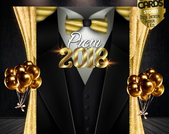 Custom Backdrop Prom Gold Tuxedo Backdrop Classic Man Backdrop Prom party Backdrop Man Jacket  Prom 2024 backdrop decor Custom Design