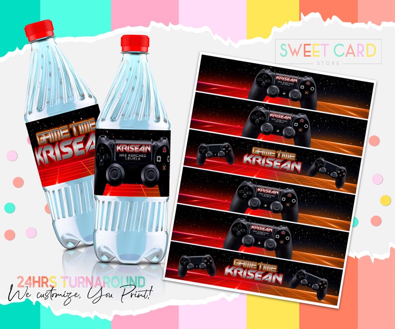 GAMER WATER LABELS Gamer Birthday Party Water Labels Gamer | Etsy
