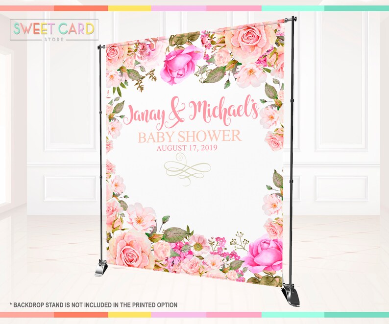 Flowers Baby Shower Backdrop Floral Backdrop Spring Flowers Etsy