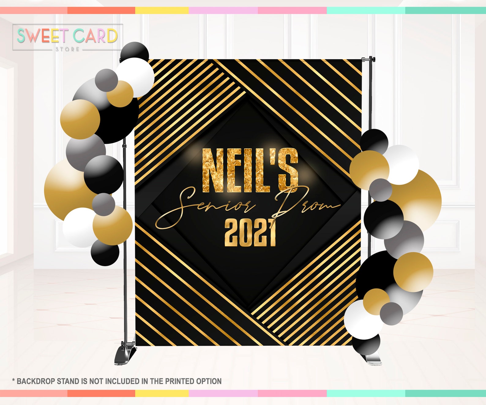 Prom Gold Printable Backdrop Prom Elegant Backdropprom - Etsy
