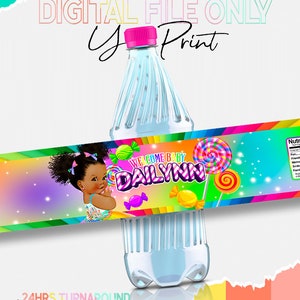 Candyland Baby Shower Water Labels, Candyland Sweets Candy Water Labels ...