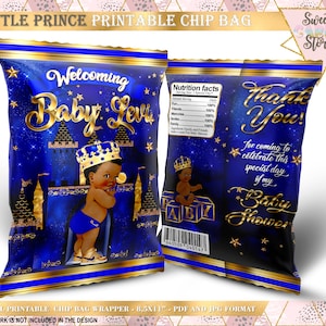 Royal Prince Baby shower Printable Chip bag, Little Prince chip bag, Royal Prince aardappelen wrapper, Royal Prince baby shower chip tas