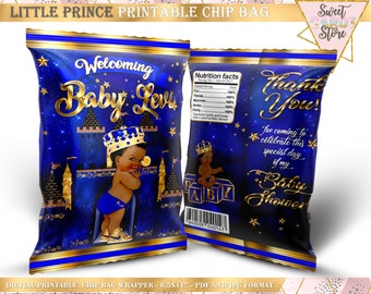 Royal Prince Baby shower Printable Chip bag, Little prince chip bag, Royal Prince potatoes wrapper, Royal Prince baby shower chip bag