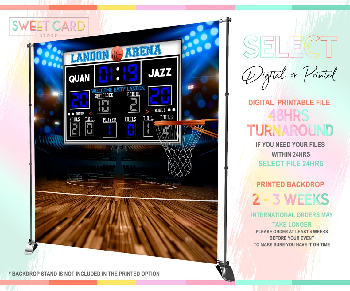 Basketball Backdrop Basket Backdrop Basket game score board Etsy