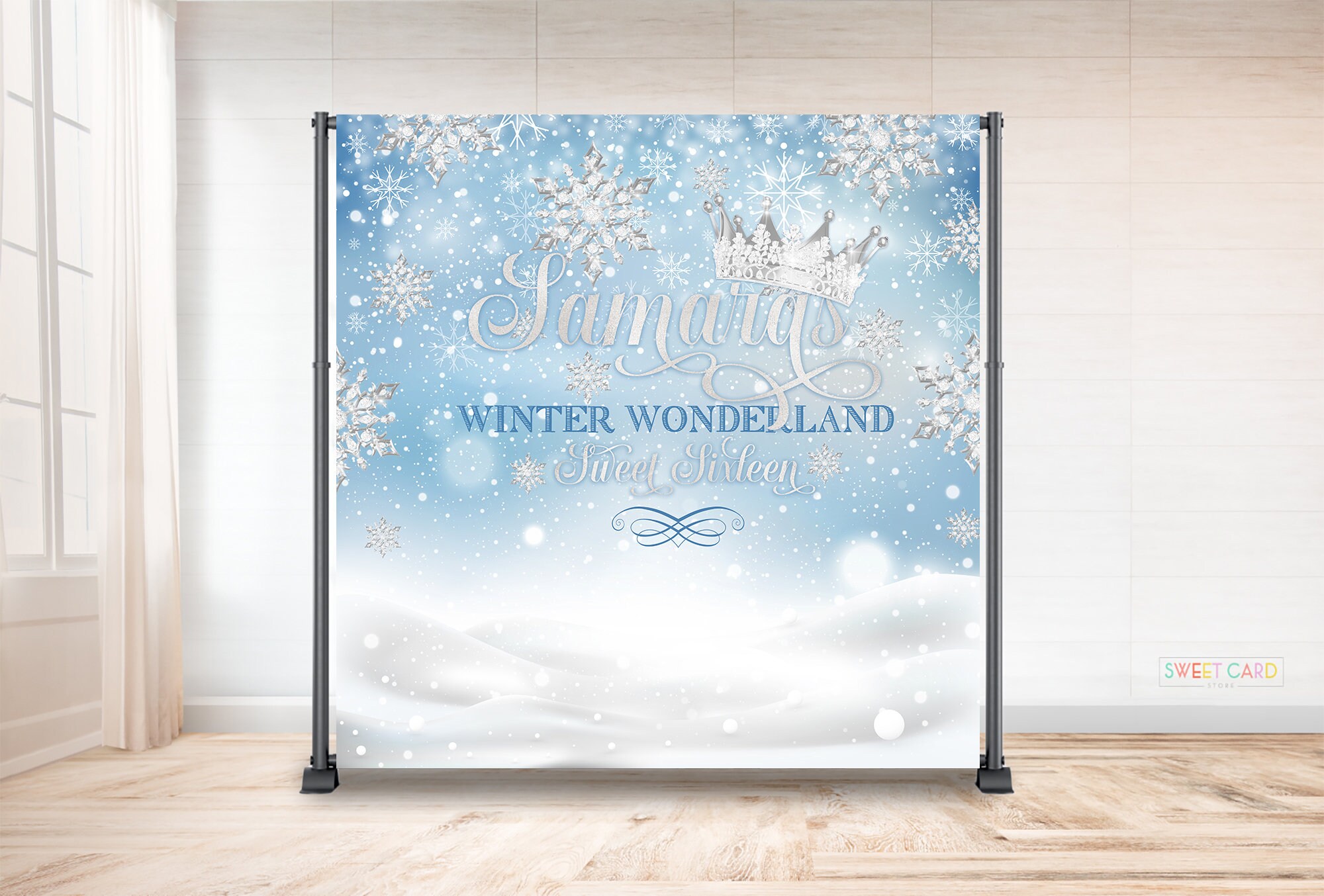 Snowflake Winter Wonderland Banner - Silver Glittery Winter Wonderland  Snowflake Decorations, Winter Wonderland Snow Frozen Christmas Themed  Birthday