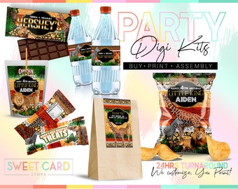 SAFARI PARTY PACKAGE, Safari Jungle Printable party items, Jungle animals Party printables, Safari Party decor, Jungle Safari party decor