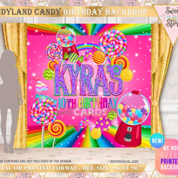 Toile de fond Candyland, toile de fond de bonbons Candyland, toile de fond de bonbons, fête des seize ans sweetland, décoration Candyland 1er anniversaire de Candyland