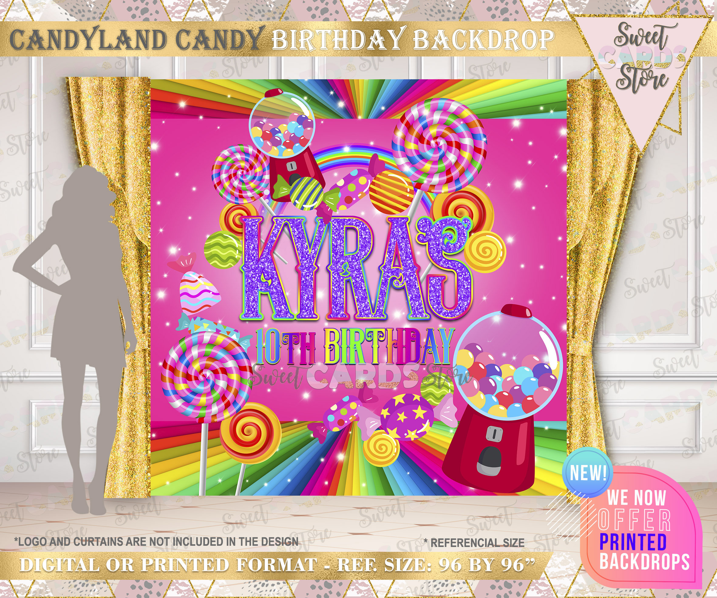 Candyland Backdrop Candyland sweets backdrop candy backdrop Etsy