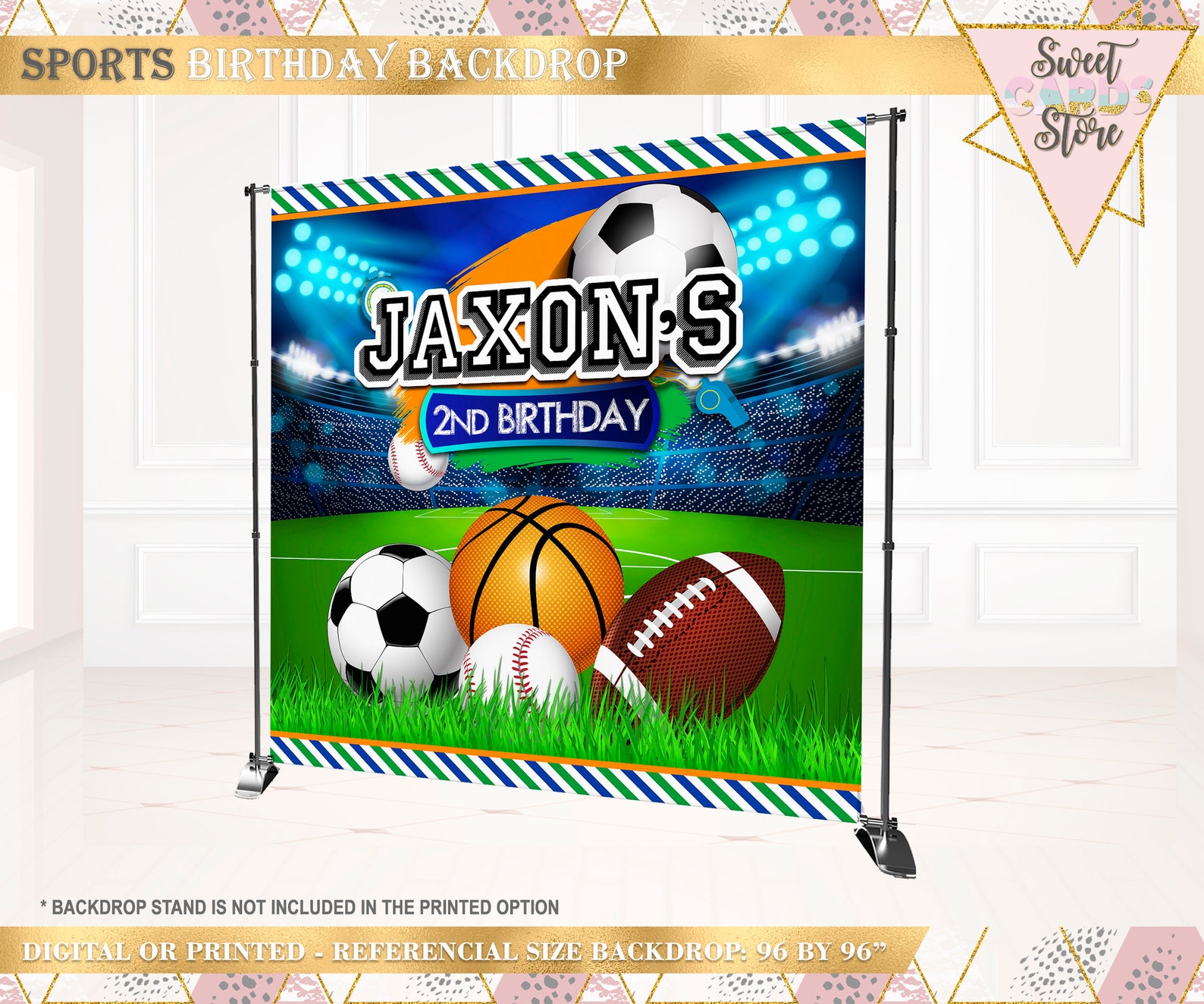 Sports Party Backdrop Decor Football Party Decor Soccer Etsy