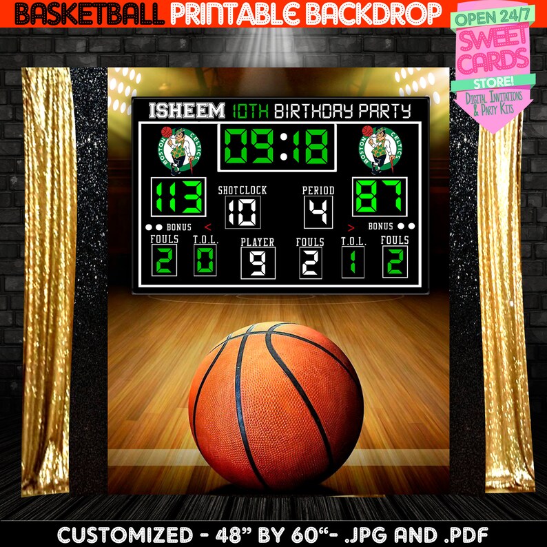 Basketball Backdrop Basket Backdrop Basket Game Score Board Etsy