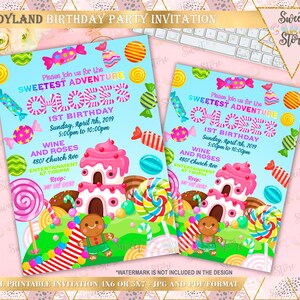 Candyland Printable Invitation Candyland Invite Candyland | Etsy
