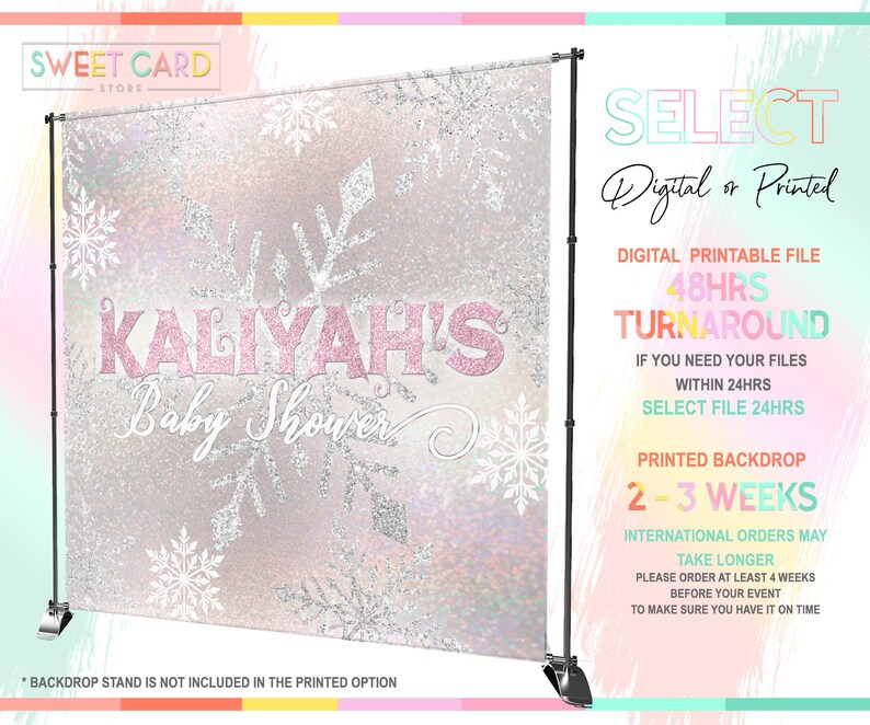 Download Backdrops Props Winter Snow Snowflakes Backdrop Winter Wonderland Snowflakes Party Backdrop Winter Onederland Baby Shower Backdrop Winter Decor Banner Paper Party Supplies