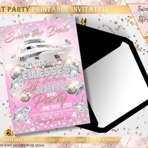 Toda la invitación de la fiesta del barco blanco, la fiesta del barco guarda la fecha, la invitación de la fiesta del barco, la invitación de la escapada de fin de semana de la invitación del yate, la invitación de cumpleaños