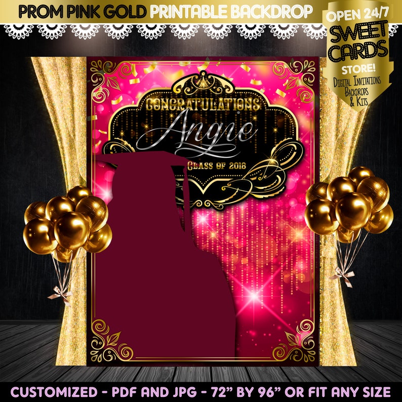Prom Gold Printable Backdrop Prom Elegant Backdrop Prom - Etsy