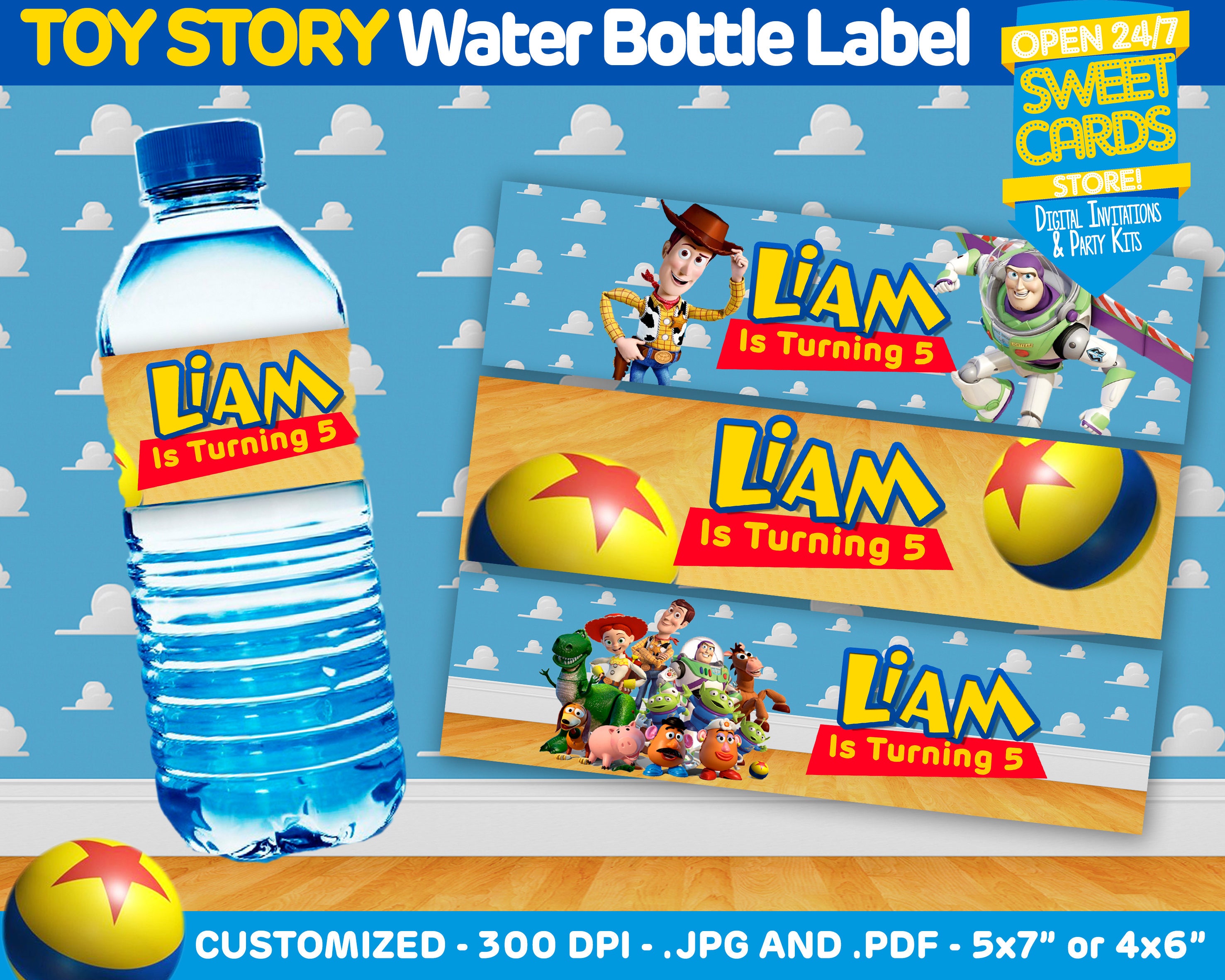 Toy Story Water Bottle Labels