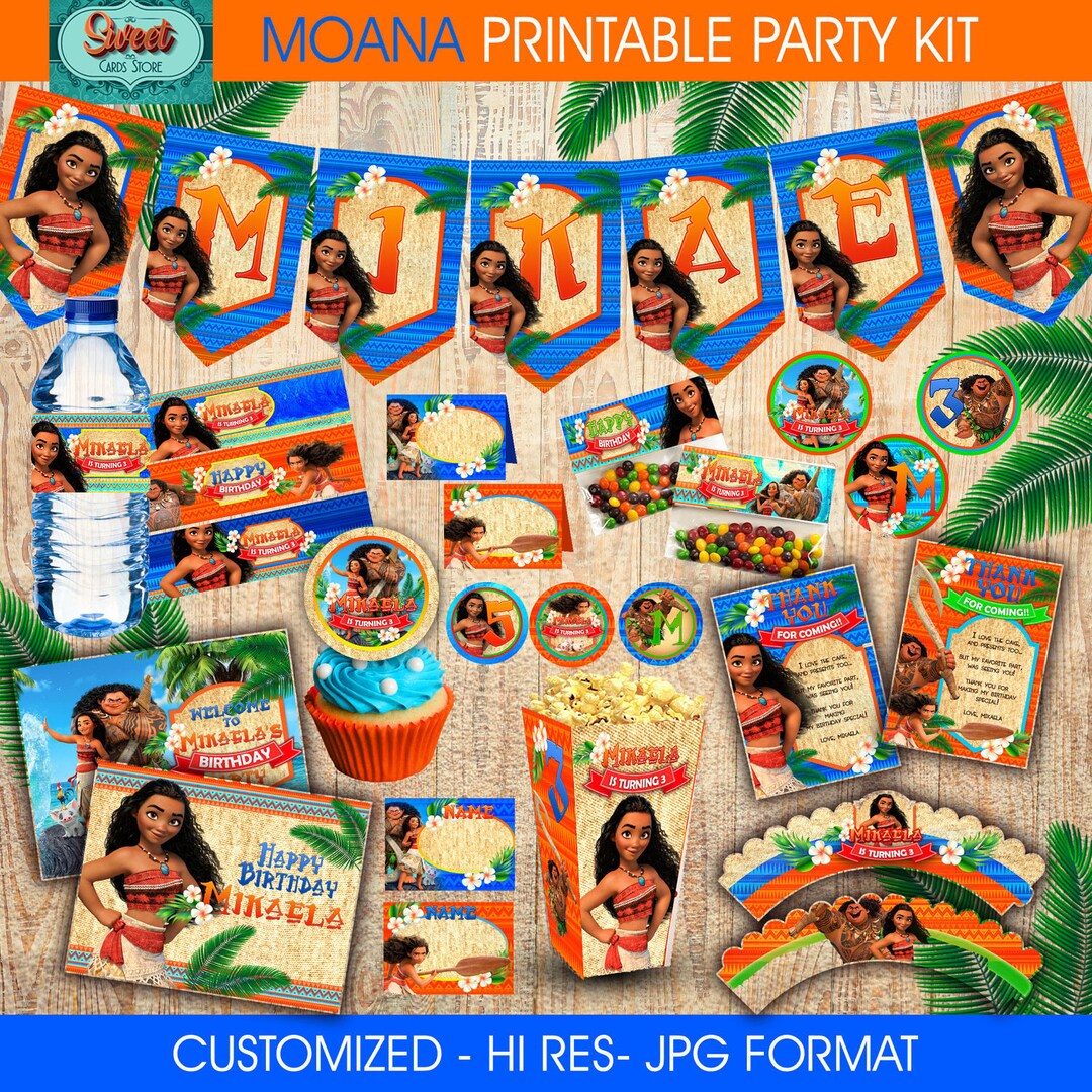 Moana Printable Party Kit Moana Digital Party Kit Moana - Etsy