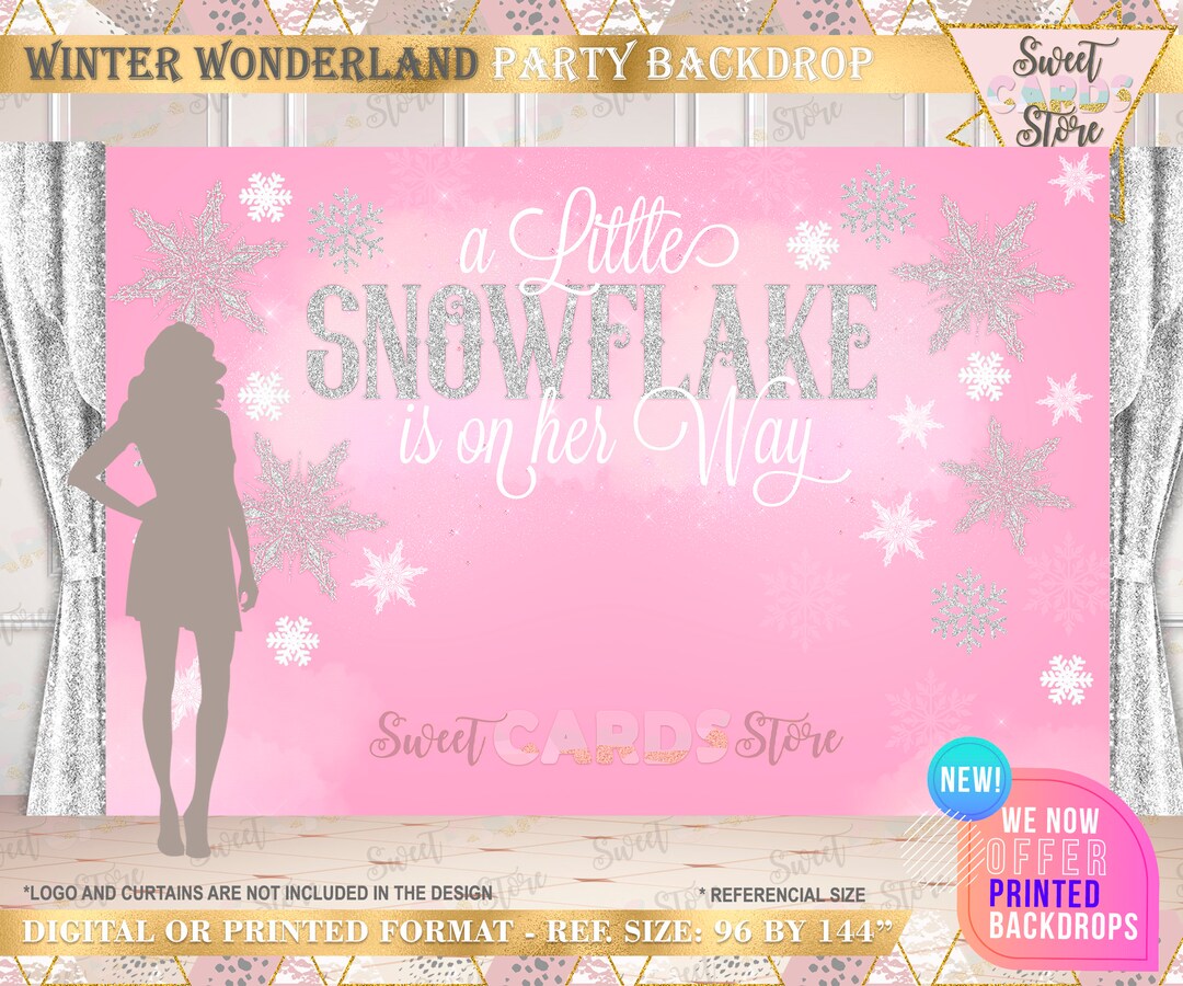 Winter Wonderland Snowflakes Party Backdrop Winter Onederland Etsy