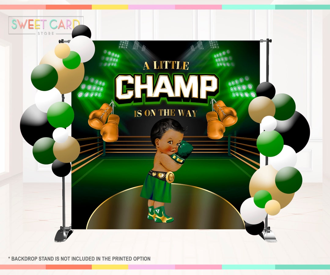 BABY BOXER BACKDROP, Boxer Baby Shower Backdrop, It's a Boy Baby Shower