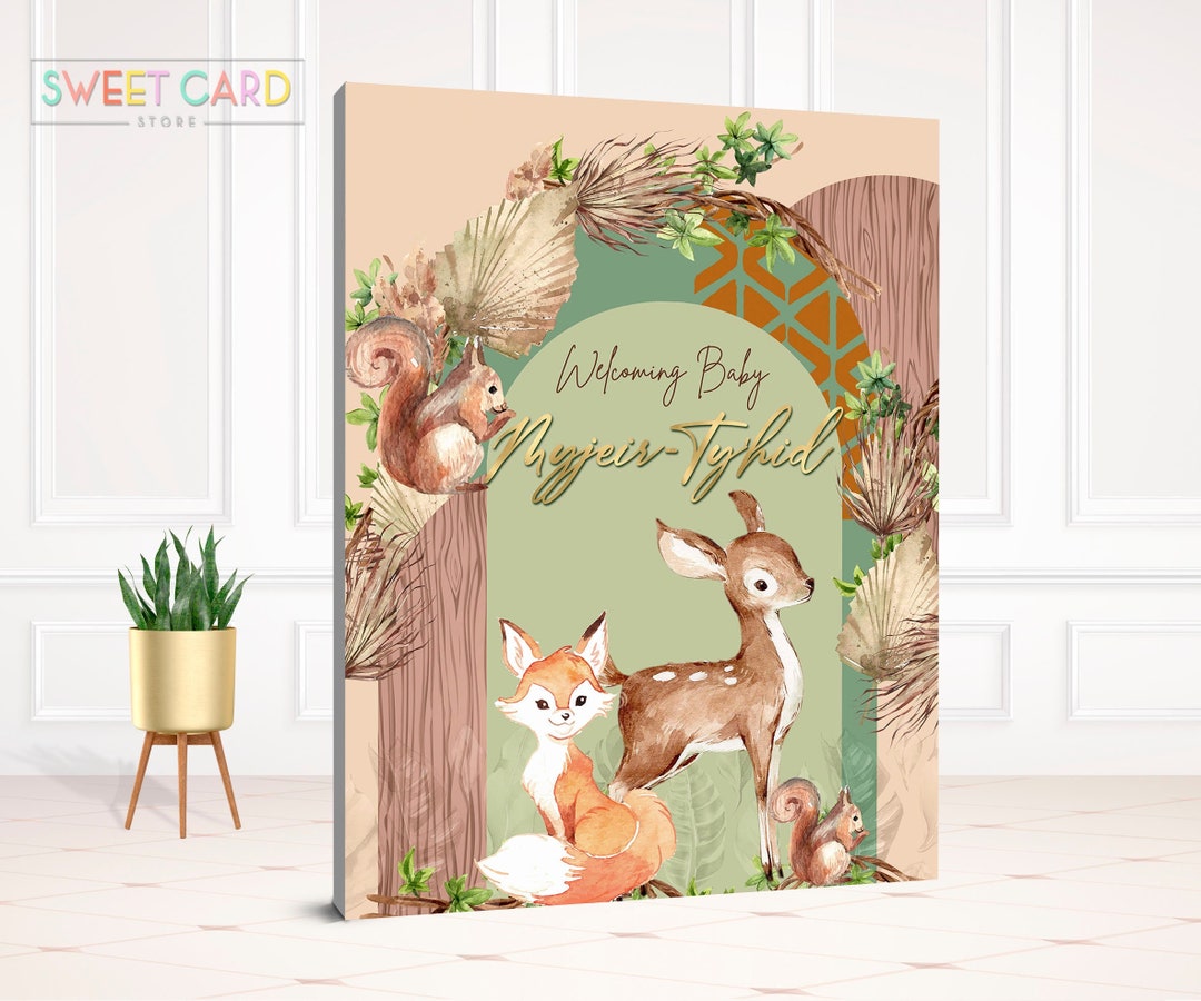 Enchanted Forest Printable Backdrop, Forest Party Backdrop, Woodland ...