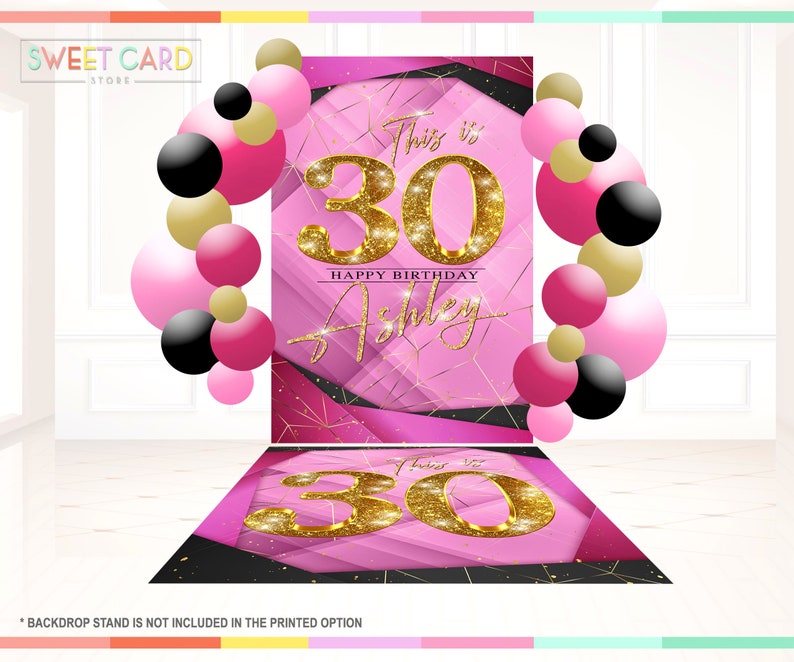 SHADES PINK BACKDROP 30 Shades of Pink Birthday Backdrop Etsy