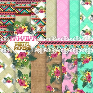 Kit de papel digital Moana, Papeles de Moana, Moana digital, Papeles de moanaSy papersHay papersLuau papers,Papeles tropicales, Fiesta de Moana, Descarga Instantánea