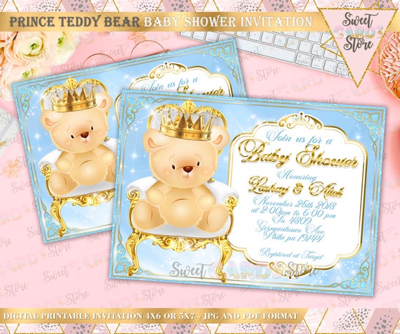 teddy bear prince baby shower