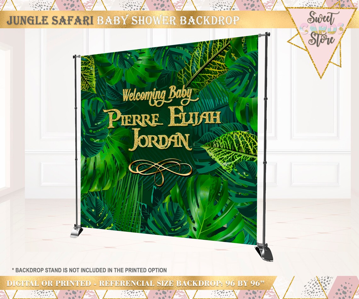 Jungle safari Printable Backdrop Jungle animals Theme baby Etsy