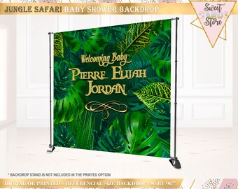 Jungle safari Printable Backdrop, Jungle animals Theme baby shower backdrop, Jungle Birthday Party, Wild One jungle backdrop, Jungle Banner