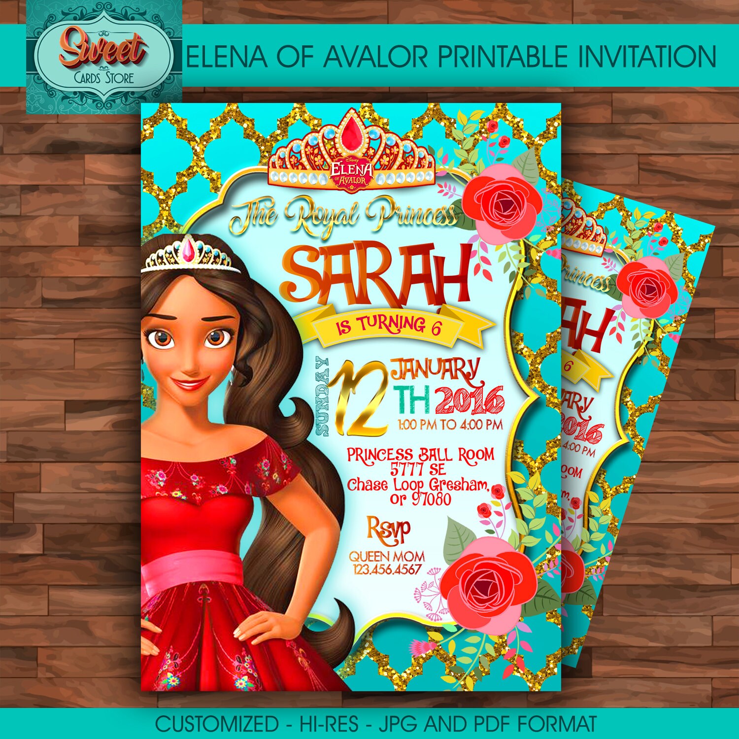 elena-of-avalor-personalized-digital-invitation-elena-of-avalor-invitation-elena-of-avalor-party-elena-of-avalor-birthday-party-kit-etsy