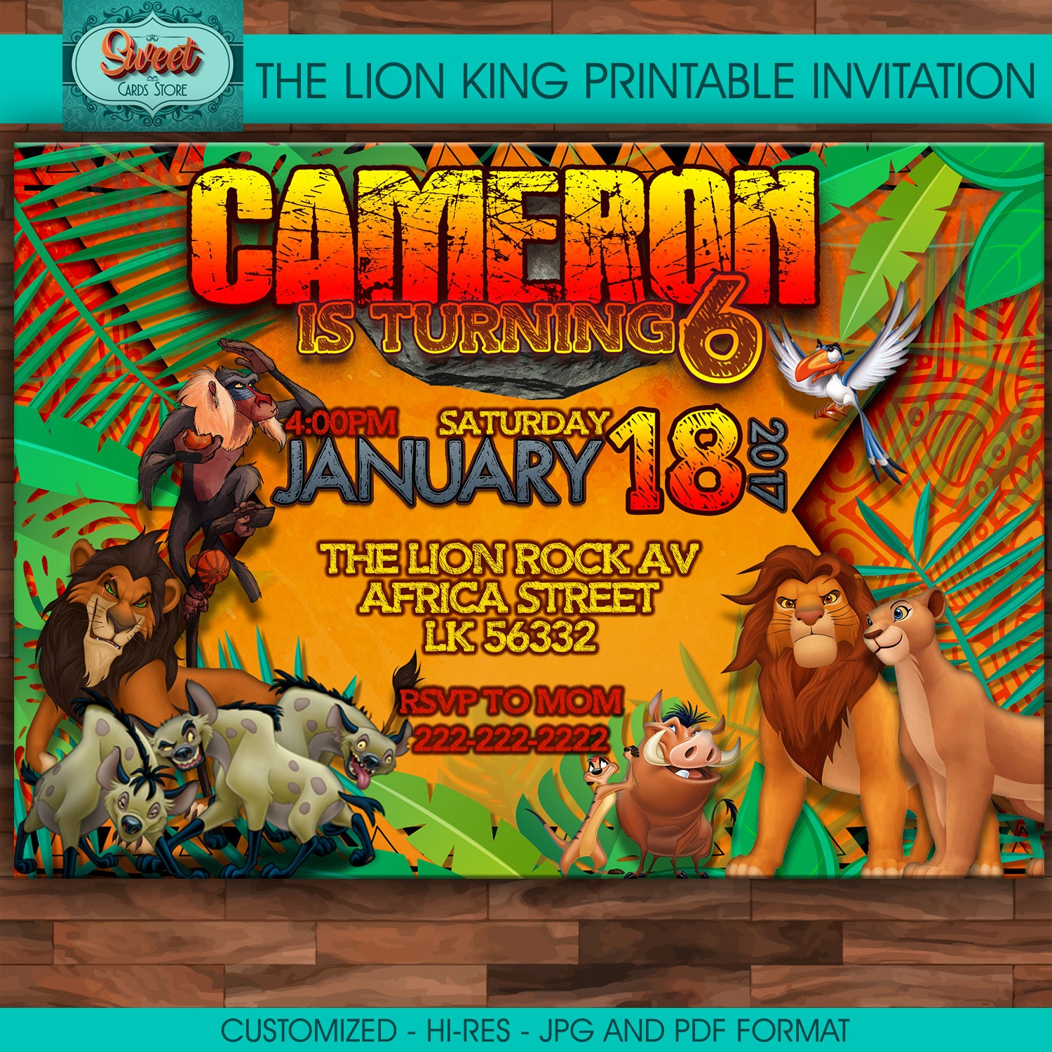Le Roi Lion Personnalise Invitation Numerique Le Roi Lion Etsy Le Roi Lion Personnalise Invitation Numerique Le Roi Lion Etsy