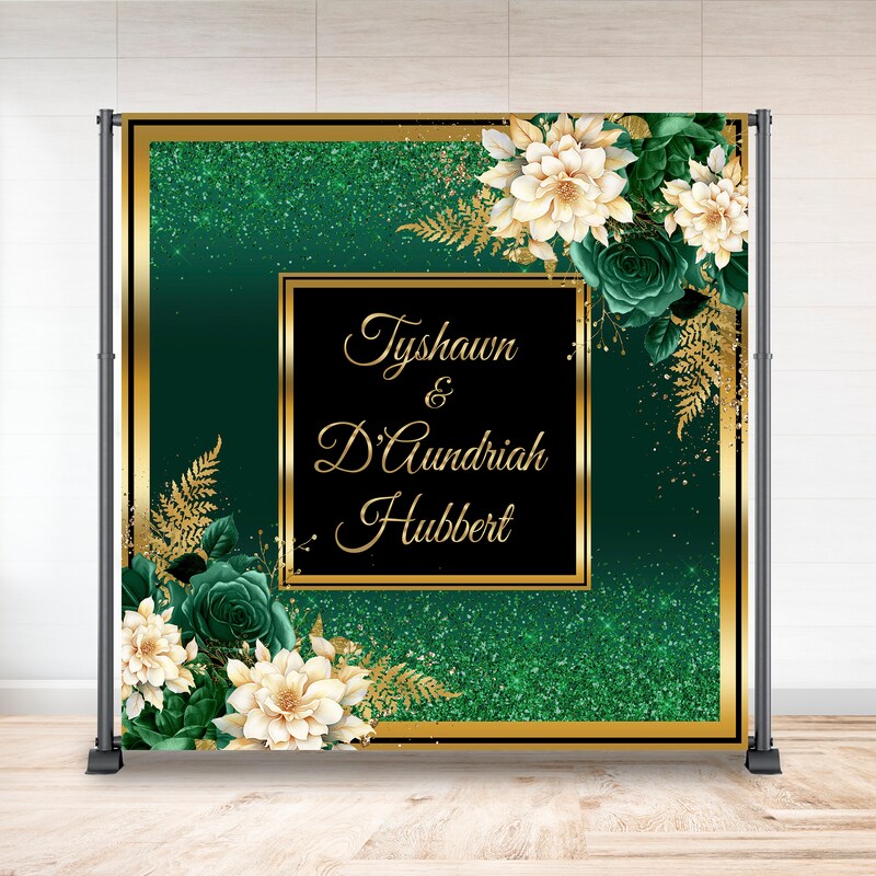 Green and Gold Backdrop - Etsy