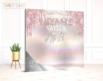 HOLOGRAPHIC BIRTHDAY BACKDROP | Holo Balloons backdrop | iridescent backdrop | holographic banner decor | holo gold birthday party decor