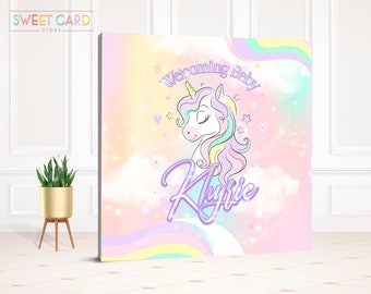 Unicorn rainbow birthday backdrop, unicorn party backdrop, unicorn stars decor backdrop, unicorn birthday, unicorn banner,baby shower
