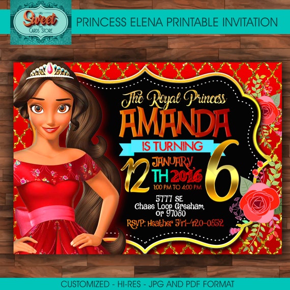 Elena Davalor Personnalise Invitation Numerique Elena Etsy