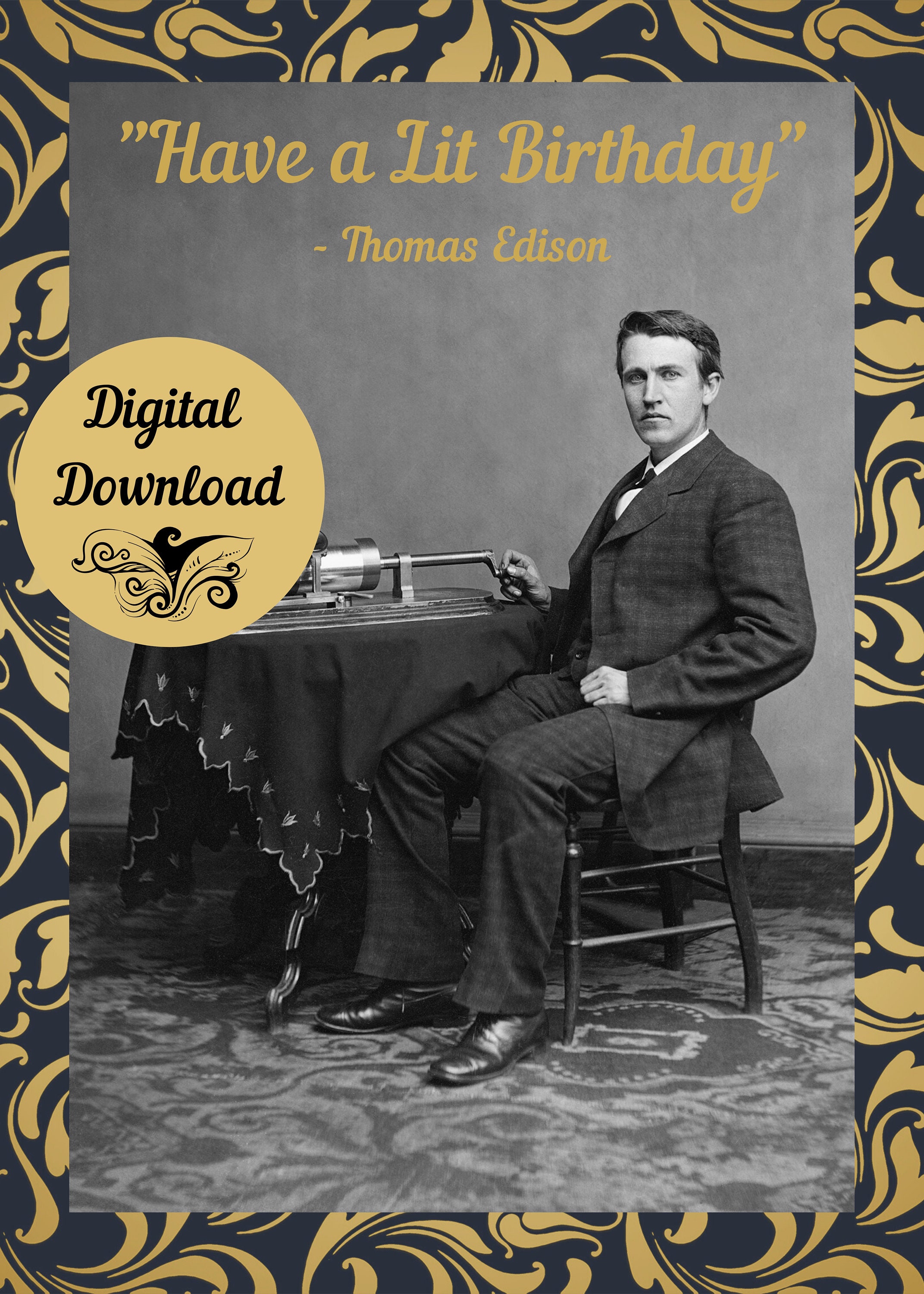 Have A Lit Birthday Happy Birthday Thomas Edison Thomas Etsy Have A Lit Birthday Happy Birthday Thomas Edison Thomas Etsy