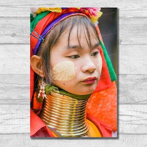 Culture Beauty Canvas Photo Art Print Photograph Wall Decor Burma Burmese Thai Thailand Tribe  Kayan Long Neck Bill Brennan Photography