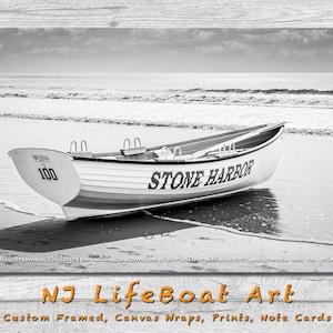 Stone Harbor NJ Lifeboat Framed Canvas Art Print Decor Boat Beach House Lifeguard Rescue Jersey Shore Note Card Bill Brennan Photography