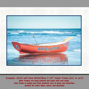 Brigantine NJ Lifeboat Framed Canvas Art Print Photography Design Decor Boat Beach House Lifeguard Rescue Safety Swim Jersey Shore Note Card image 2