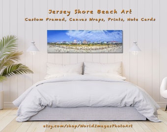 Cape May NJ Seashore Panoramic Canvas Print, Beach House Decor