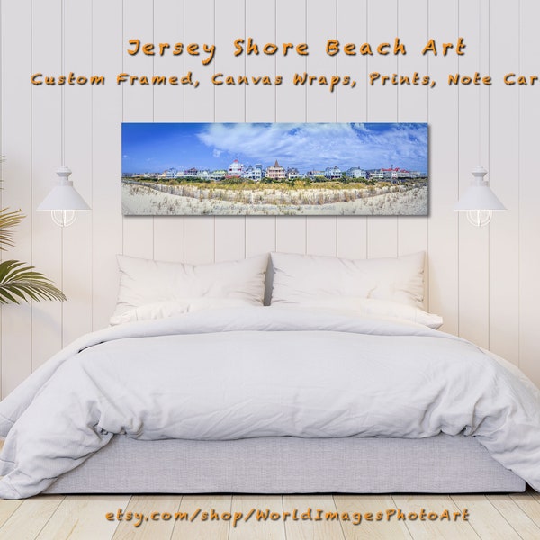 Cape May NJ Seashore Panoramic Framed Canvas Wall Art Print Decor Beach House Jersey Shore Note Card Werner Tedesco Photo