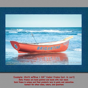 Brigantine NJ Lifeboat Framed Canvas Art Print Photography Design Decor Boat Beach House Lifeguard Rescue Safety Swim Jersey Shore Note Card image 5