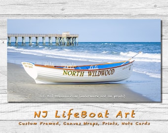 North Wildwood NJ Lifeboat Canvas Art Print, Jersey Shore Decor