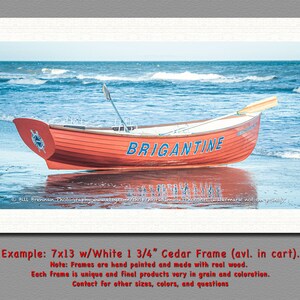 Brigantine NJ Lifeboat Framed Canvas Art Print Photography Design Decor Boat Beach House Lifeguard Rescue Safety Swim Jersey Shore Note Card image 4